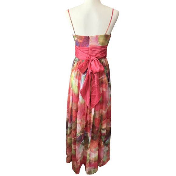 Eliza J Maxi Dress Watercolor Fairycore, Romantic, Boho Glam, Forest Fairy Sz 6 - Picture 5 of 9